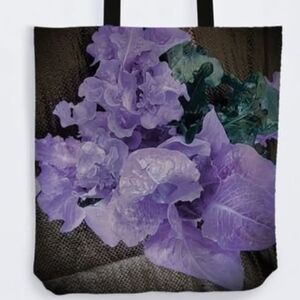 Floral Tote Bag - Purple and Green